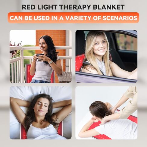 العلاج بالضوء الأحمر للجسم - بساط العلاج بالضوء الأحمر، 400 قطعة من خرزات المصباح 660 نانومتر و850 نانومتر، 23.6 * 38.00 بوصة، جهاز العلاج بالضوء الأحمر لكامل الجسم، المنزل بالقرب من منتج العلاج بالضوء بالأشعة تحت الحمراء مع مؤقت (أسود) in Kuwait