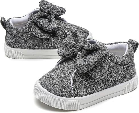 أحذية YIBLBOX الرياضية للفتيات الصغيرات خفيفة الوزن من القماش الكتاني، أحذية كاجوال لطيفة بعقدة على شكل فيونكة للمشي/الجري in Kuwait