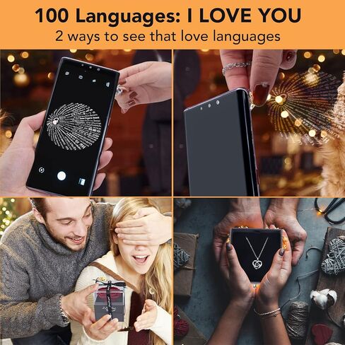 وردة حمراء حقيقية محفوظة مع قلادة I Love You بـ 100 لغة من الأكريليك هدية على شكل قلب شموع معطرة للزوجة والأم والجدة في عيد الحب، وعيد الأم، وعيد الميلاد in Kuwait