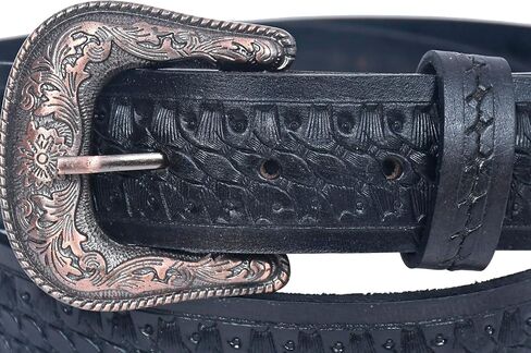 حزام جلد غربي فاخر للرجال بعرض 1.5 بوصة حزام أسود كاجوال in Saudi Arabia
