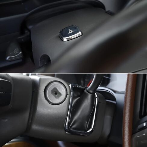 Shift + Emergency Light Switch Button Trim Cover Kit for 2014-2018 Chevy Silverado & GMC Sierra(Chrome) in Saudi Arabia