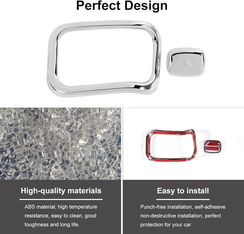 Shift + Emergency Light Switch Button Trim Cover Kit for 2014-2018 Chevy Silverado & GMC Sierra(Chrome) in Saudi Arabia