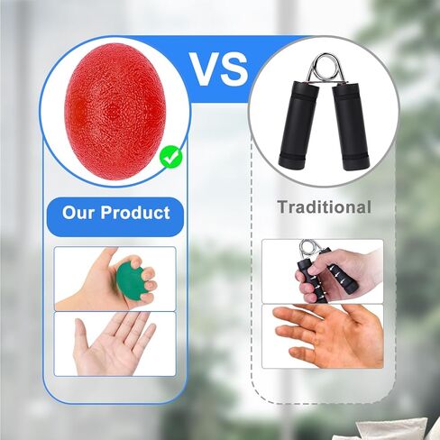 supregear Hand Exercise Ball, 5Pcs Hand Grip Strength Trainer Squeeze Balls for Hand Flexibility Recovery Sports Massage Rehabilitation Grip Strength Ball Hand Wrist Trainer with Different Hardness in Kuwait