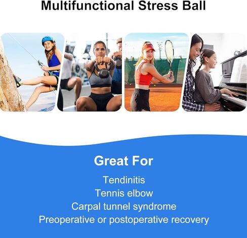supregear Hand Exercise Ball, 5Pcs Hand Grip Strength Trainer Squeeze Balls for Hand Flexibility Recovery Sports Massage Rehabilitation Grip Strength Ball Hand Wrist Trainer with Different Hardness in Kuwait