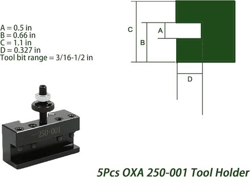 OXA 250-001 Quick Change Turning and Facing Lathe Tool Post Holder Steel Tool Holder - 5Pcs in Saudi Arabia