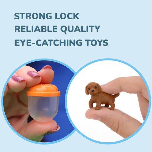 Pet Figurines Toys in Capsule - 50 Pcs - 1.1 Inch Plastic Capsules with Cute Dog and Cat Figurines for Kids - Bulk Toys for Easter Hunt Games - Vending Machines - Classroom Prizes in Saudi Arabia