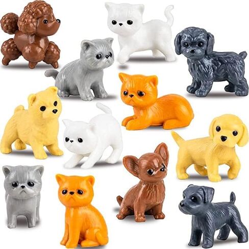 Pet Figurines Toys in Capsule - 50 Pcs - 1.1 Inch Plastic Capsules with Cute Dog and Cat Figurines for Kids - Bulk Toys for Easter Hunt Games - Vending Machines - Classroom Prizes in Saudi Arabia
