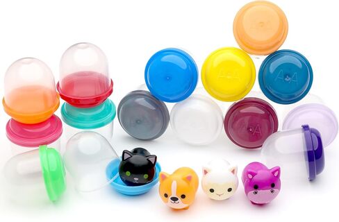Pet Figurines Toys in Capsule - 50 Pcs - 1.1 Inch Plastic Capsules with Cute Dog and Cat Figurines for Kids - Bulk Toys for Easter Hunt Games - Vending Machines - Classroom Prizes in Saudi Arabia