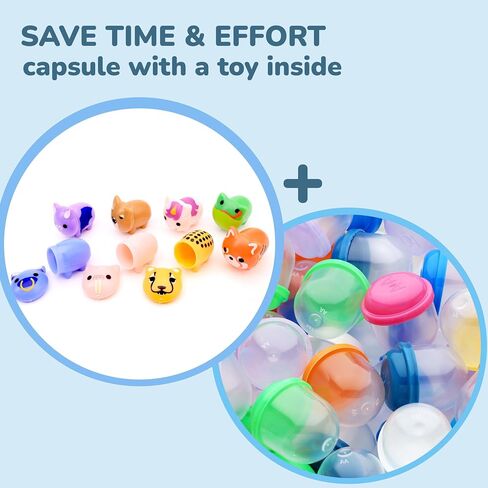Pet Figurines Toys in Capsule - 50 Pcs - 1.1 Inch Plastic Capsules with Cute Dog and Cat Figurines for Kids - Bulk Toys for Easter Hunt Games - Vending Machines - Classroom Prizes in Saudi Arabia