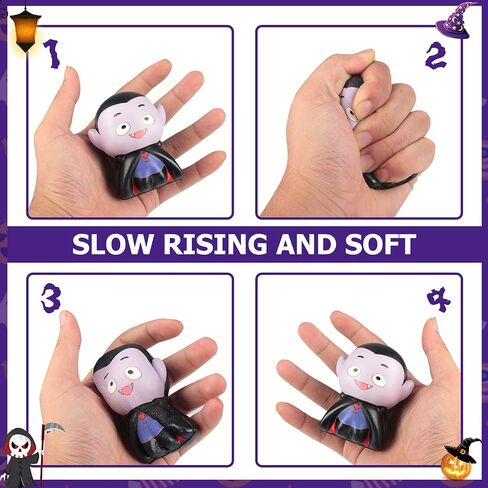 6 Packs-Halloween Squishies Toys Slow Rising, Gift Box Includes Ghost: Vampire,Pumpkin,Skull,Black Cat,Mummy,Bat, Halloween Soft Stress Relief Sensory Toys for Girls,Boys,Kids Party in Saudi Arabia