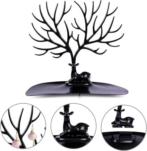 حامل مجوهرات على شكل قرون غزال أسود حامل مجوهرات على شكل برج غزال لشجرة الأقراط وعرض منظم المجوهرات in Kuwait