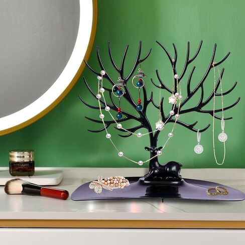 حامل مجوهرات على شكل قرون غزال أسود حامل مجوهرات على شكل برج غزال لشجرة الأقراط وعرض منظم المجوهرات in Kuwait