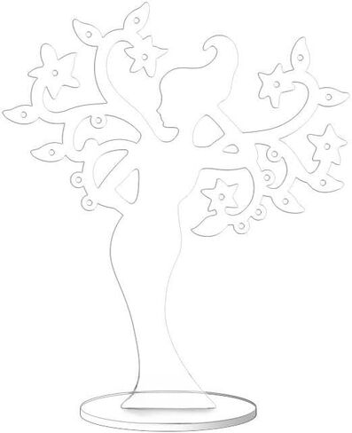 حامل عرض حامل القرط، حامل شجرة المجوهرات الأكريليك، حامل شجرة القرط صورة لتعليق الأقراط المثقوبة قلادة ترصيع الأذن، حامل عرض منظم المجوهرات، أسود in Kuwait