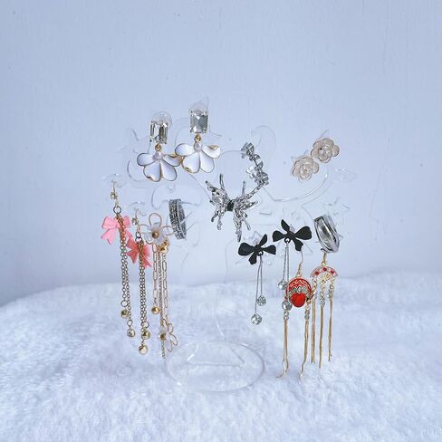 حامل عرض حامل القرط، حامل شجرة المجوهرات الأكريليك، حامل شجرة القرط صورة لتعليق الأقراط المثقوبة قلادة ترصيع الأذن، حامل عرض منظم المجوهرات، أسود in Kuwait