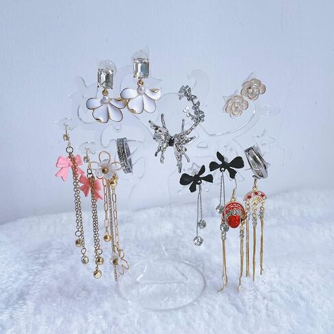 حامل عرض حامل القرط، حامل شجرة المجوهرات الأكريليك، حامل شجرة القرط صورة لتعليق الأقراط المثقوبة قلادة ترصيع الأذن، حامل عرض منظم المجوهرات، أسود in Kuwait