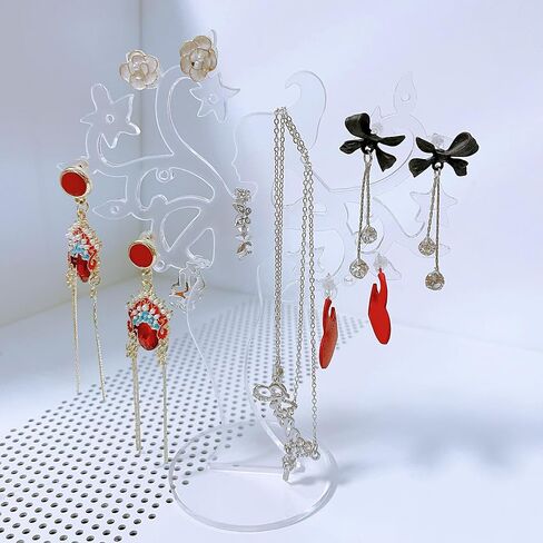 حامل عرض حامل القرط، حامل شجرة المجوهرات الأكريليك، حامل شجرة القرط صورة لتعليق الأقراط المثقوبة قلادة ترصيع الأذن، حامل عرض منظم المجوهرات، أسود in Kuwait