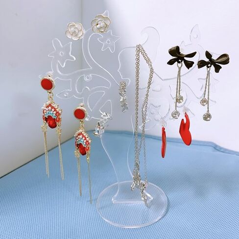 حامل عرض حامل القرط، حامل شجرة المجوهرات الأكريليك، حامل شجرة القرط صورة لتعليق الأقراط المثقوبة قلادة ترصيع الأذن، حامل عرض منظم المجوهرات، أسود in Kuwait