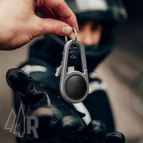 (عبوتان) حامل Rangland Carabiner AirTag مع سلسلة مفاتيح - حافظة متينة مقاومة للصدمات/مقاومة للماء مع مشبك زنبركي (مصمم لـ Apple AirTag) (ألومنيوم) in Kuwait