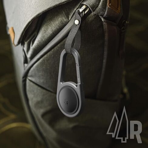 (عبوتان) حامل Rangland Carabiner AirTag مع سلسلة مفاتيح - حافظة متينة مقاومة للصدمات/مقاومة للماء مع مشبك زنبركي (مصمم لـ Apple AirTag) (ألومنيوم) in Kuwait
