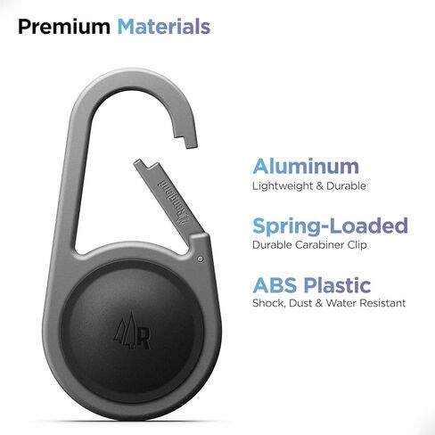 (عبوتان) حامل Rangland Carabiner AirTag مع سلسلة مفاتيح - حافظة متينة مقاومة للصدمات/مقاومة للماء مع مشبك زنبركي (مصمم لـ Apple AirTag) (ألومنيوم) in Kuwait