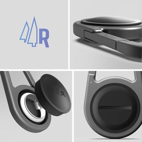 (عبوتان) حامل Rangland Carabiner AirTag مع سلسلة مفاتيح - حافظة متينة مقاومة للصدمات/مقاومة للماء مع مشبك زنبركي (مصمم لـ Apple AirTag) (ألومنيوم) in Kuwait