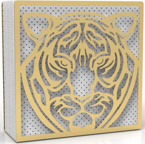 Metal Napkin Holder for Home Kitchen Restaurant Picnic - Tiger Design Tabletop Paper Organizer Upright Tissue Dispenser (Black) in Saudi Arabia