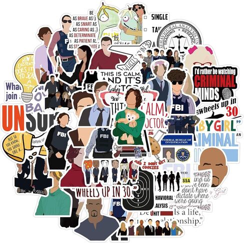 50Pcs Criminal Minds Stickers for Hydro Flask, TV Series Vinyl Decal for Laptop Water Bottle Bike Guitar Luggage Phone Computer Skateboard (Criminal Minds) in Kuwait