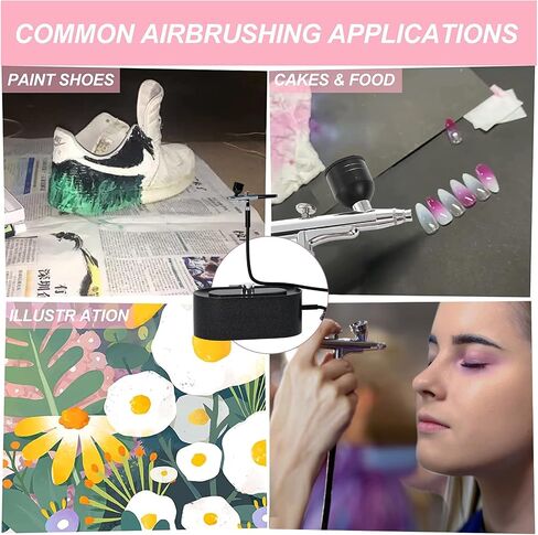 Airbrush Kit,40PSI Dual-Action Multi-Function 40PSI Airbrush Set with Compressor for Painting Portable Air Brush Set for Cake Decoration Makeup Art Craft Nail Design Model in Saudi Arabia