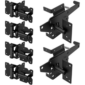Self Closing Stainless Steel Gate Hardware Kit with Latch Durable Proof Vinyl Fence & Wood Fences Gate Hinges Security in Kuwait
