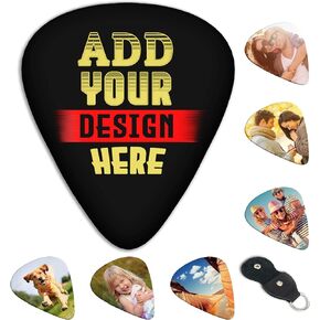 Custom Guitar Picks 6 Packs Personalized Guitar Picks Double-sided Printing with Your Photo/Text/Logo Customized Guitar Picks Gifts for Men Women Guitar Bass Ukulele Accessories (0.71mm (6pcs)) in Saudi Arabia