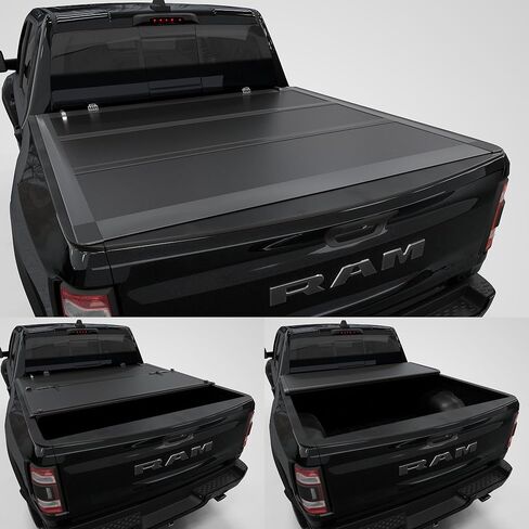 غطاء Tri-Fold Hard Tri-Fold Tonneau Cover متوافق مع 2009-2025 Dodge RAM 1500 و 2500 5.7 قدم بدون صندوق ذاكرة الوصول العشوائي (67.4 ") in Kuwait