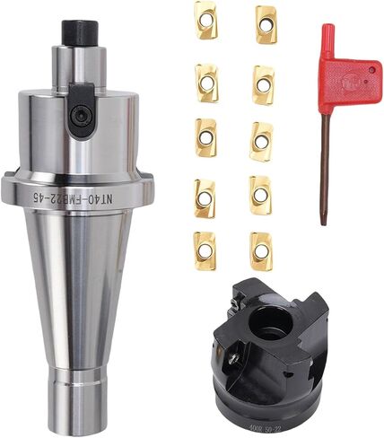 Face End Mill Holder Set NT40-FMB22 CNC Milling Cutter Holder with 10PCS APMT1604 Carbide Blades for CNC Milling Machines Boring Mills and Drilling Machines in Saudi Arabia