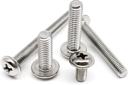 10-50pcs m1.4 m1.6 m2 m2.5 m3 m4 m5 m6 cross phillips ban block bolt blood مع طوق الغسالة 304 A2-70 من الفولاذ المقاوم للصدأ PWM DIN967 (30 ملم ، 10 مساءً M6) in Kuwait