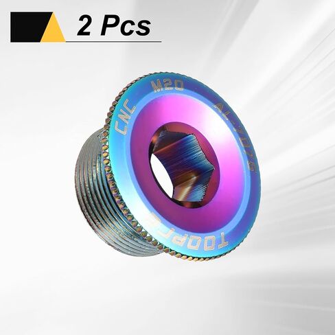 Harfington 2pcs دراجة كرنك غطاء المسمار M20 سبيكة الألومنيوم سبيكة الدراجة تثبيت مسامير ذراع الذراع الترباس للدراجة الجبلية ، ملونة in Saudi Arabia