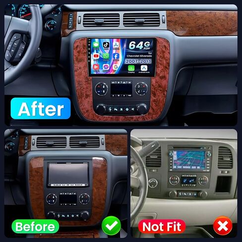 4+64GB Car Radio Stereo for Chevy Silverado 2007-2013: 9" HD Touchscreen Car Stereo with Wireless Carplay & Android Auto GPS Navigation Bluetooth WiFi FM SWC Backup Camera in Saudi Arabia
