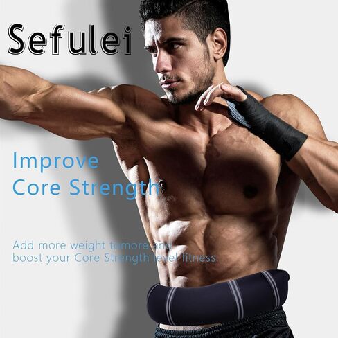 Weighted Belt 30"-42"Adjustable Sport Fitness Belt for Abs Strengthening Workout Body Shaping Core and Weight Loss in Kuwait