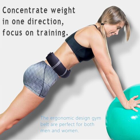 Weighted Belt 30"-42"Adjustable Sport Fitness Belt for Abs Strengthening Workout Body Shaping Core and Weight Loss in Kuwait