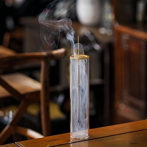 Incense Holder,Incense Holder for Sticks with Removable Glass Ash Catcher, for Meditation and Yoga Room (Golden Leaf) in Saudi Arabia