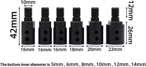 1 Set Angle Grinder Rod Shaft Adapters 5mm to 14mm M10 Saw Blades Connecting Mandrel Connector Chuck Coupling(8mm) in Saudi Arabia