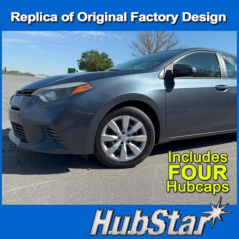 استبدال Toyota Corolla 2014 ، 2015 ، 2016 HubCap ، جودة متميزة متينة بجلس بلون بلونج سوداء (4 قطع) in Saudi Arabia