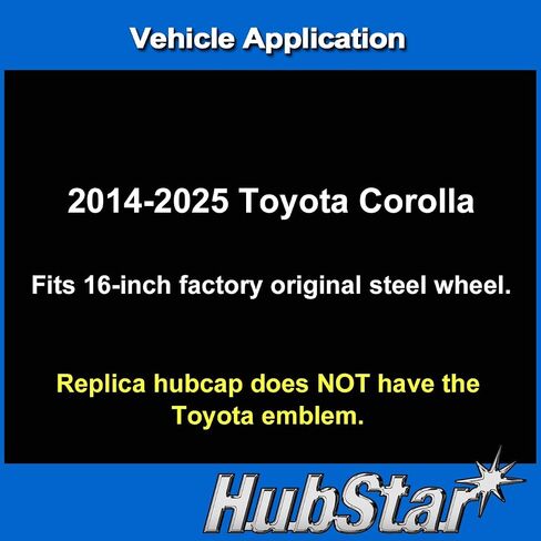 استبدال Toyota Corolla 2014 ، 2015 ، 2016 HubCap ، جودة متميزة متينة بجلس بلون بلونج سوداء (4 قطع) in Saudi Arabia