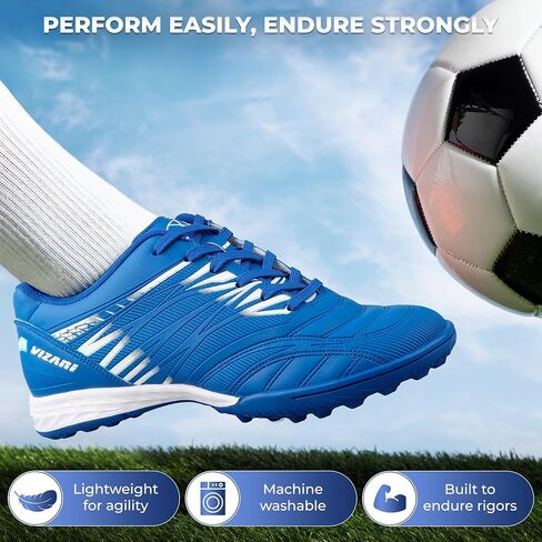Vizari Valencia Turf Soccer Shoes for Teen & Adult | Lightweight Football Turf Shoes with Durable Synthetic Upper | Athletic Turf Shoes with Rubber Outsole for Men and Women in Saudi Arabia