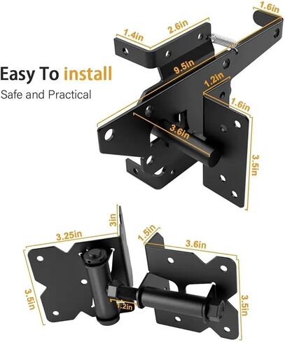 Self Closing Stainless Steel Gate Hardware Kit with Latch Durable Proof Vinyl Fence & Wood Fences Gate Hinges Security in Saudi Arabia