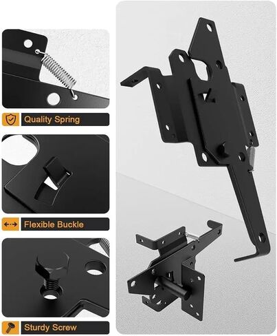 Self Closing Stainless Steel Gate Hardware Kit with Latch Durable Proof Vinyl Fence & Wood Fences Gate Hinges Security in Saudi Arabia