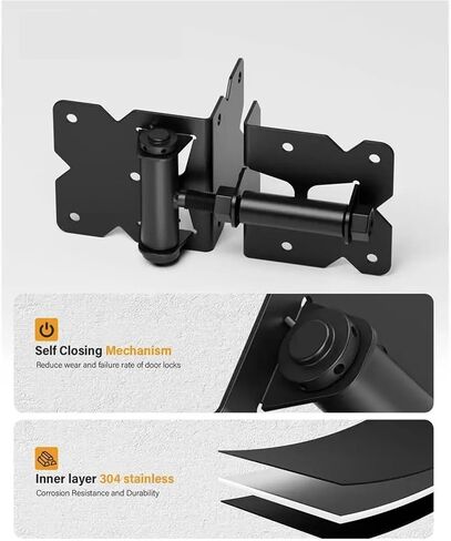 Self Closing Stainless Steel Gate Hardware Kit with Latch Durable Proof Vinyl Fence & Wood Fences Gate Hinges Security in Saudi Arabia