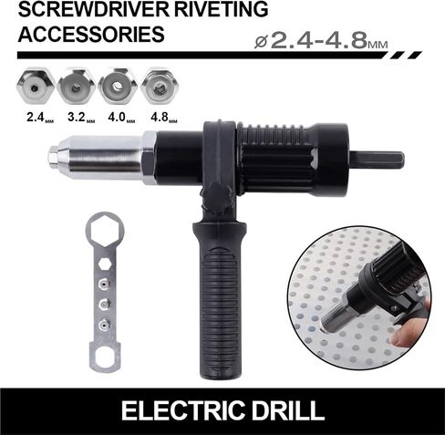 Quick & Easy Rivet Pulling Drill Bit Adapter with Hex Shaft Professional Rivet Adapter,2.4/3.2/4.0/4.8mm,Cordless Rivet in Saudi Arabia
