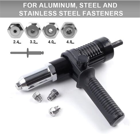Quick & Easy Rivet Pulling Drill Bit Adapter with Hex Shaft Professional Rivet Adapter,2.4/3.2/4.0/4.8mm,Cordless Rivet in Saudi Arabia