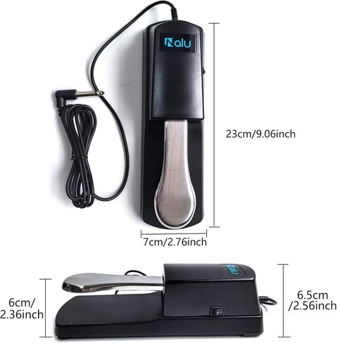 NALU Universal Descord Pedal for Piano/Keyboard - قاعدة مطاطية مضادة للانزلاق ، 67 "كابل ، عملية هادئة وسلسة ، قذيفة ABS مع دواسة معدنية وربيع (1/4" جاك) طراز أ in Kuwait