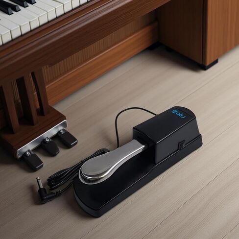 NALU Universal Descord Pedal for Piano/Keyboard - قاعدة مطاطية مضادة للانزلاق ، 67 "كابل ، عملية هادئة وسلسة ، قذيفة ABS مع دواسة معدنية وربيع (1/4" جاك) طراز أ in Kuwait