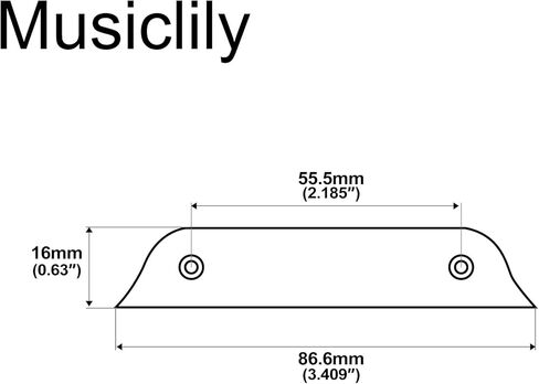 Musiclily Pro 2-Hole Guitar Tenon Cover for EPI China Made SG Standard 61 Half Face Pickguard Electric Guitar, 1Ply Black in Saudi Arabia
